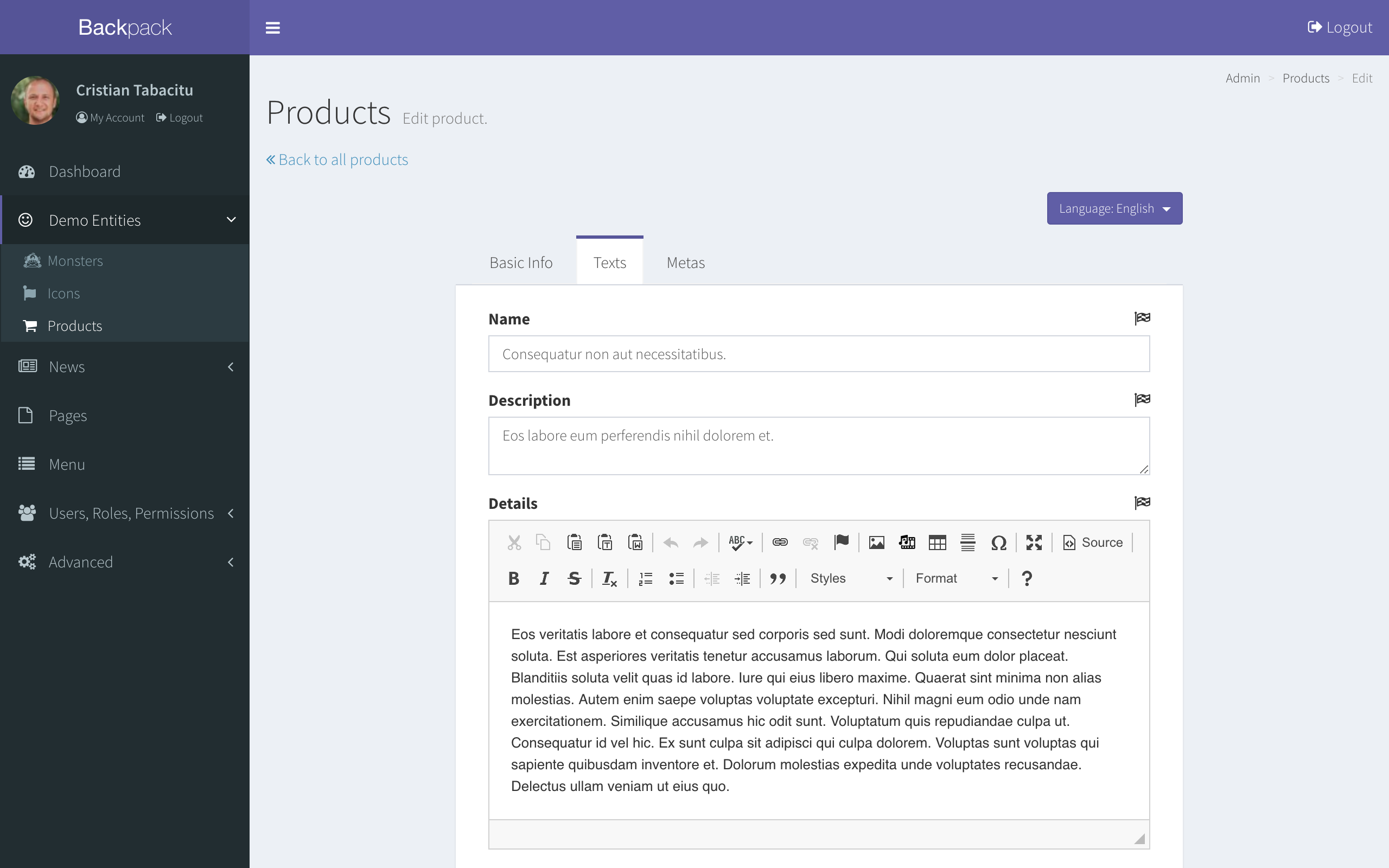 Backpack for Laravel